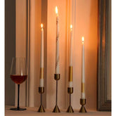 Black White Gold Taper Candles 4-Pack