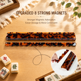 Acrylic Mahjong Push Rack – Tortoiseshell Style Tile Organizer for American Mahjong