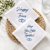 Embroidered Wedding Handkerchief – Cotton Keepsake Gift