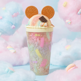 Oreo Style Cartoon Double Wall Ice Crush Straw Cup 430ml – Cute Summer Portable Plastic Tumbler for Home & Office