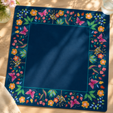 Blue Floral Diatom Mud Table Mat – Stain Resistant Wear Resistant Mahjong Game Pad