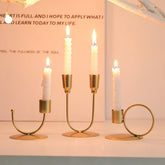 Geometric Iron Metal Candleholder, Modern Home Decor