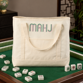 Canvas Mahjong Tote Bag Set – Large Capacity Shoulder Bag with Storage Pouch and Drawstring Cover