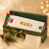 Christmas Tree Pattern Mahjong Storage Bag – Drawstring Velvet Pouch for Mahjong Racks, Game Accessories & Holiday Gift