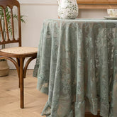 French Ruffled Lace Tablecloth Hollow Out Rectangular Table Cover