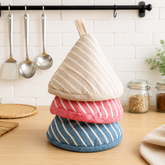 Striped Pot Handle Cover, Heat Resistant Lid Lifter & Cast Iron Handle Sleeve
