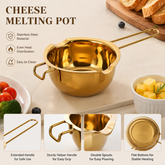 Stainless Steel Cheese Melting Pot – Mini Butter Warmer Sauce Pan with Long Handle for Kitchen Cooking