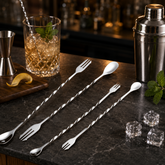 Stainless Steel Long Handle Bar Spoon, Double-Sided Mixing Spoon