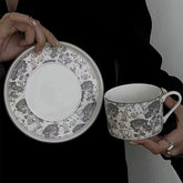 Forest Theme Ceramic Coffee Cup and Saucer Set