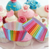 100pcs Rainbow Muffin Cupcake Liners