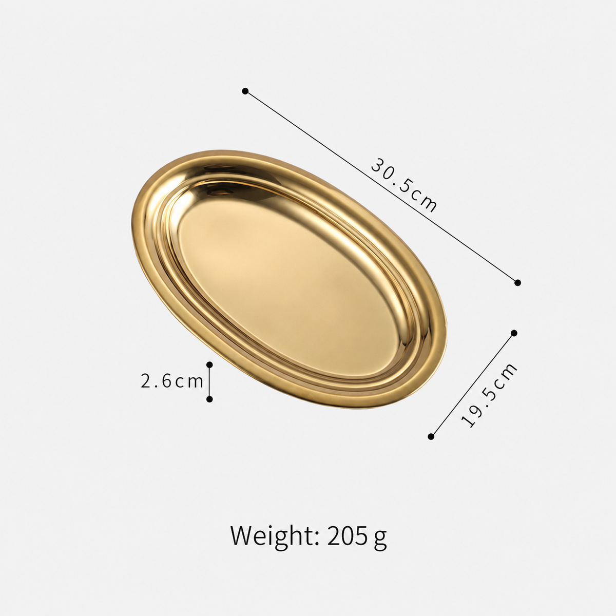Stainless Steel Oval Serving Tray – Polished Decorative Metal Tray for Jewelry, Dessert, Table Display