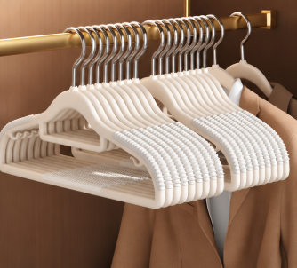 Non-Slip No Bump Clothes Hangers – Reinforced Space Saving Garment Hangers with Side Hooks