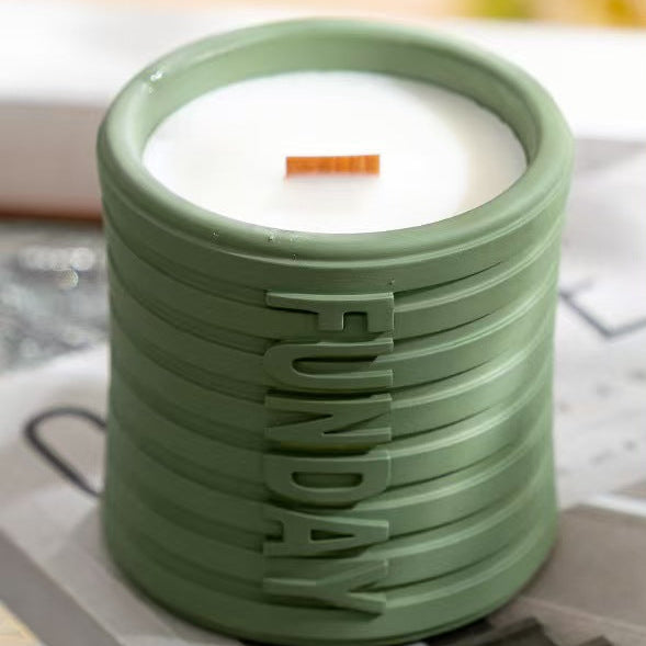 Ribbed Walnut Lid Soy Wax Candle
