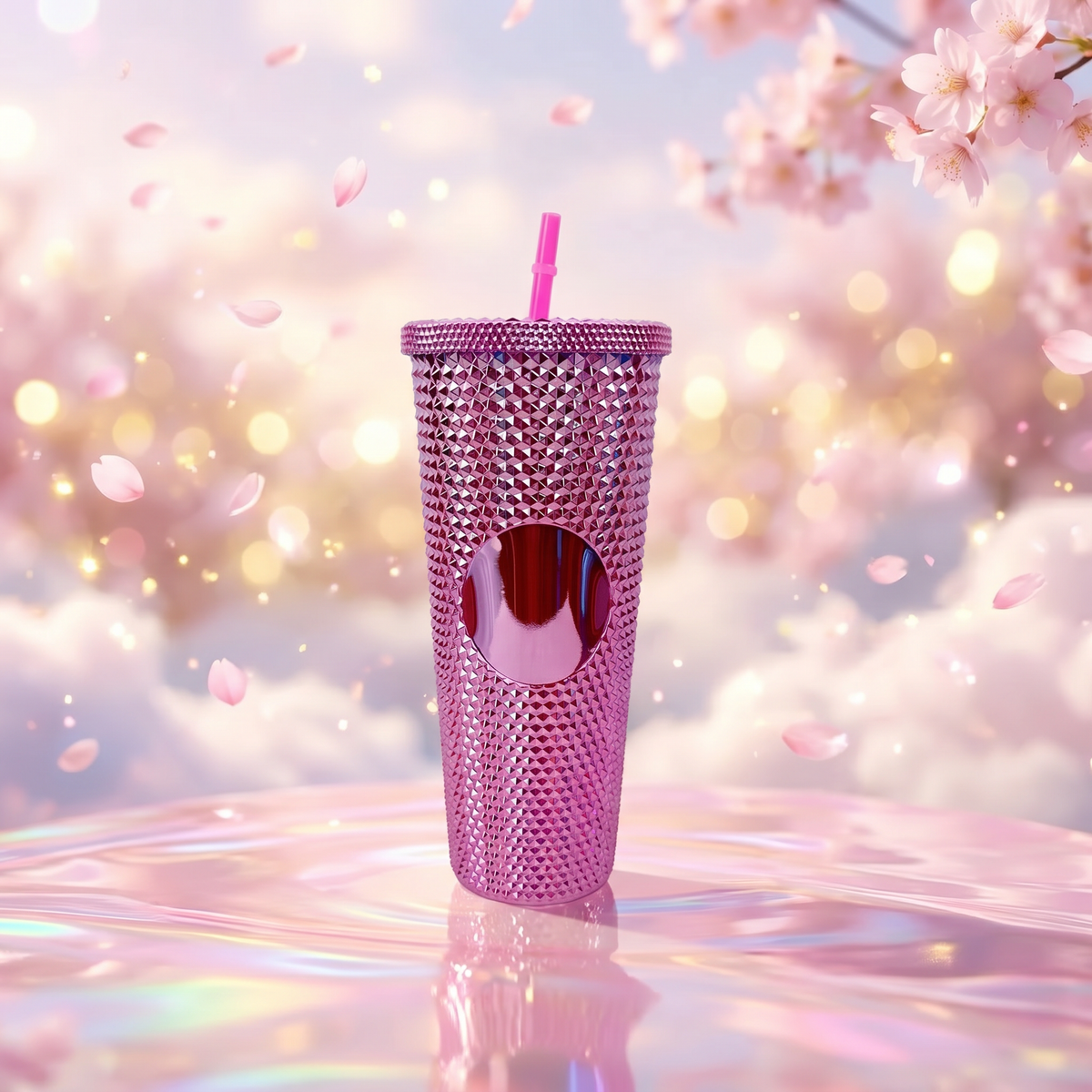 24oz Plastic Double Wall Straw Tumbler Color Plated Finish Large Capacity Travel Drink Cup