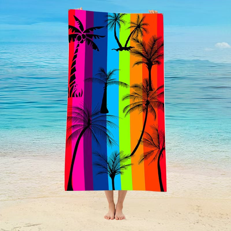 Soft Microfiber Beach Towel Shawl Quick Dry Absorbent Summer Bath & Travel Wrap Oversized Design