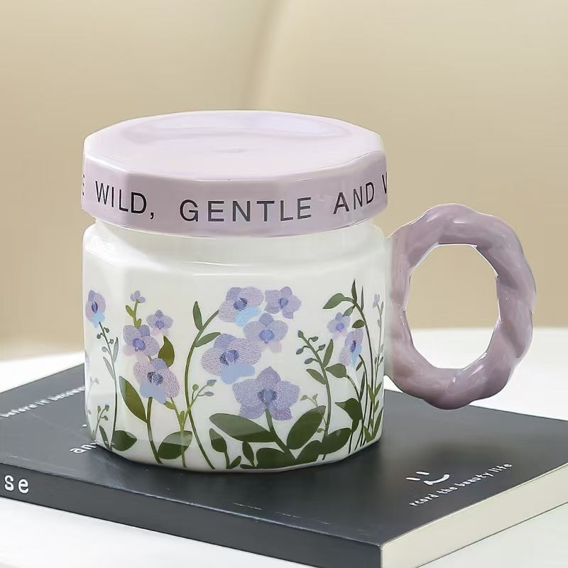 Floral Ceramic Mug 400ML Coffee Tea Cup Home Gift
