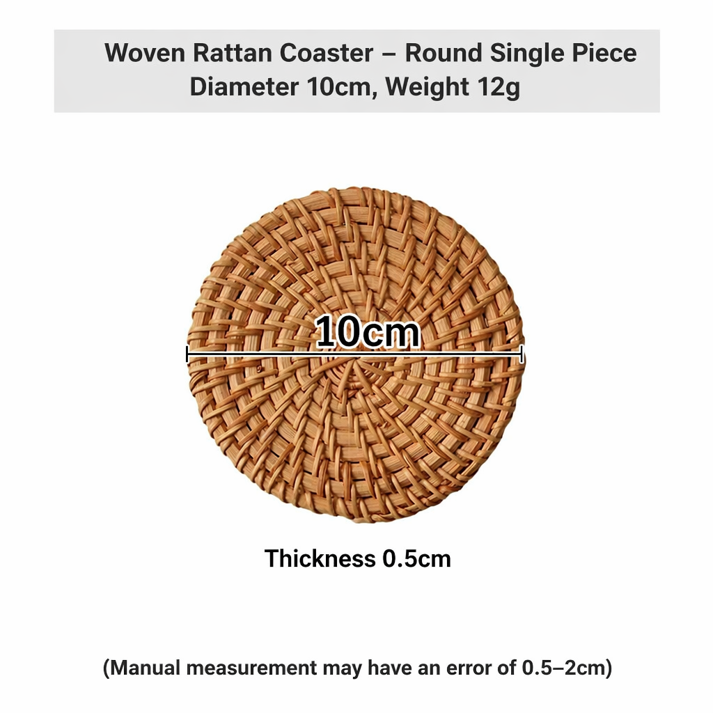 Woven Seagrass Table Mat – Round Natural Placemat Heat Resistant Trivet Non-Slip Rustic Dining Decor