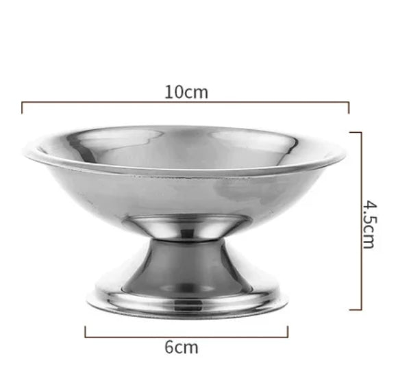 Stainless Steel Pedestal Dessert Cup, Round Footed Ice Cream Bowl for Bar and Cafe