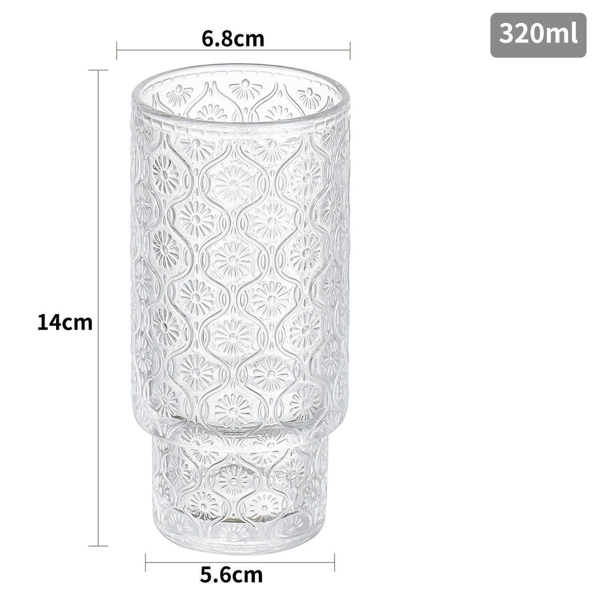 11oz Ribbed Stackable Glass Tumbler – Vintage Coffee, Juice & Whiskey Glass