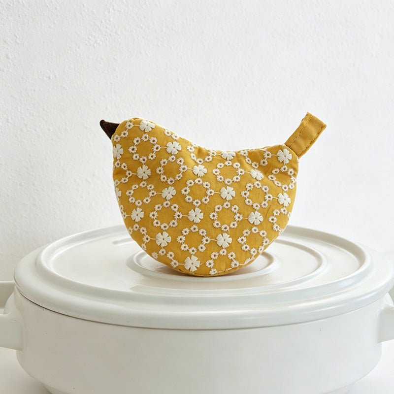 Embroidered Bird Pot Handle Cover – Heat Insulated Kitchen Lid Protector