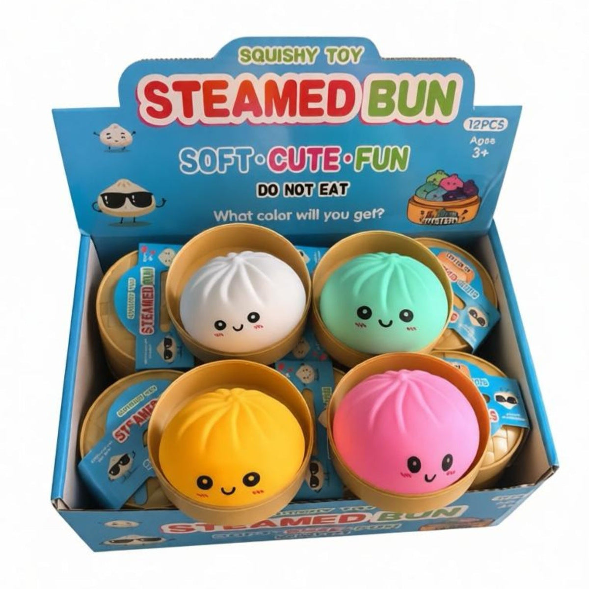 Smiley Bao Bun Squishy Toy – Jumbo Slow Rising Stress Relief Toy
