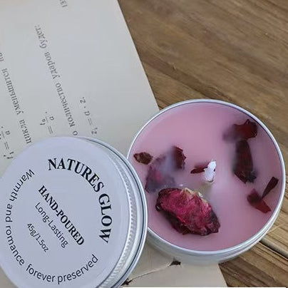 Dried Flower Scented Candle in Silver Tin