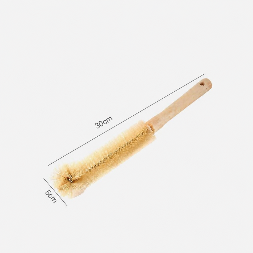 Long Wooden Handle Bottle Brush, Multi-Purpose Cleaning Brush with 360° Bristles