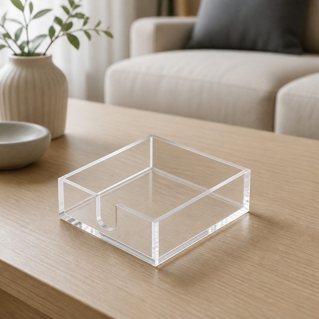Thickened Clear Acrylic Tissue Box – Square Decorative Tissue Holder