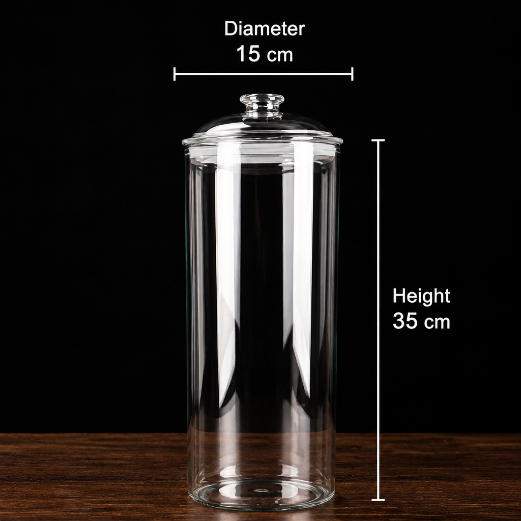 Airtight PET Food Storage Canister, Clear Pantry Organizer Jar for Tea, Dried Fruit, Herbs, and Spices