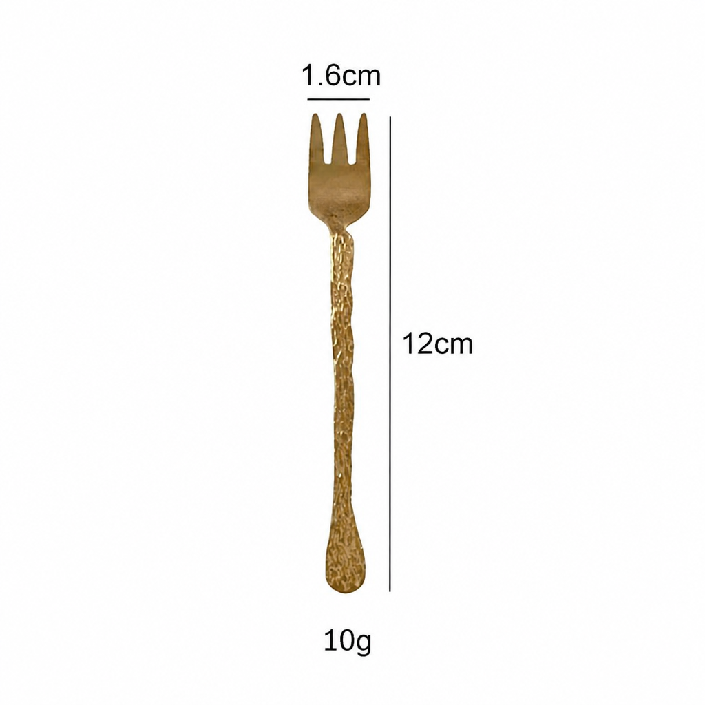304 Stainless Steel Vintage Tree Bark Texture Flatware Set, Fruit Fork & Dessert Spoon Set for Pastry, Cake, Coffee, and Home Dining