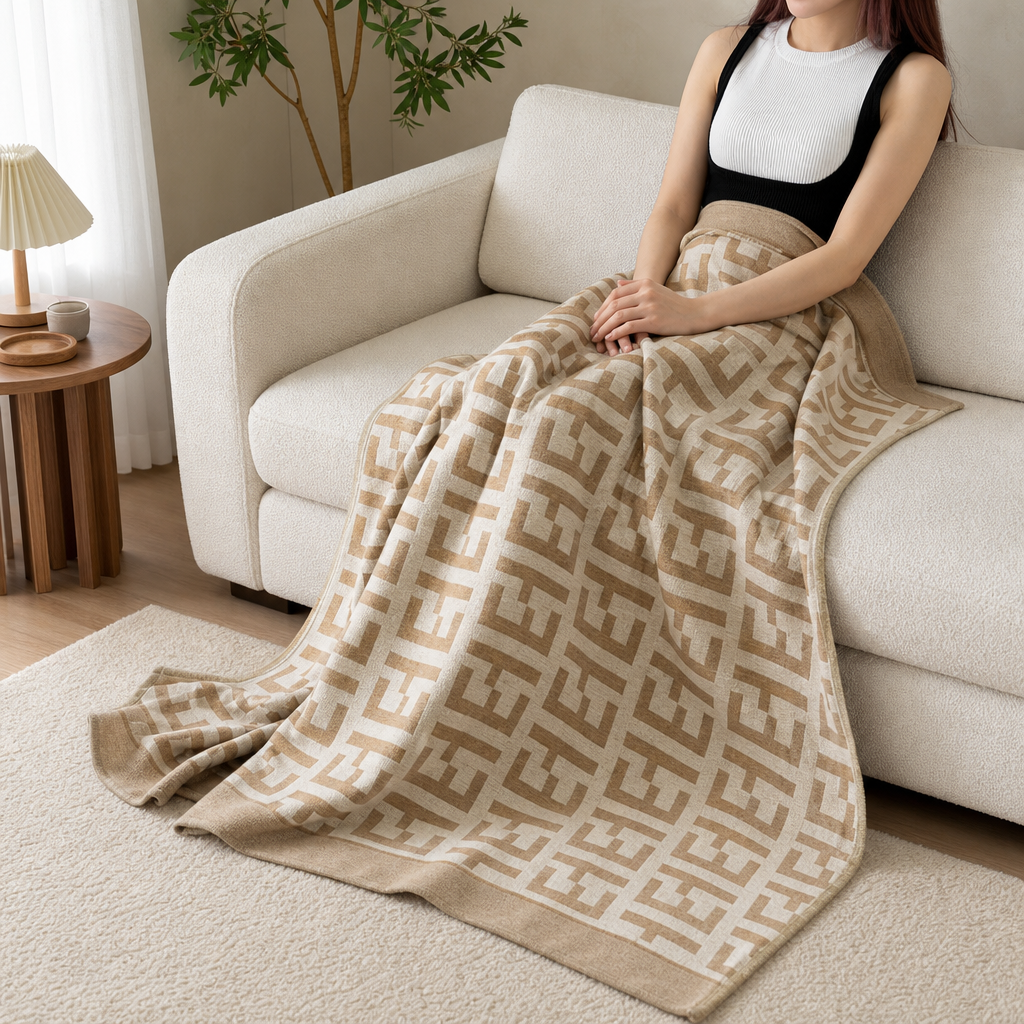 Soft Wrinkle-Resistant Luxury Throw Blanket 130 x 190 cm Nordic Air Conditioning Nap Blanket