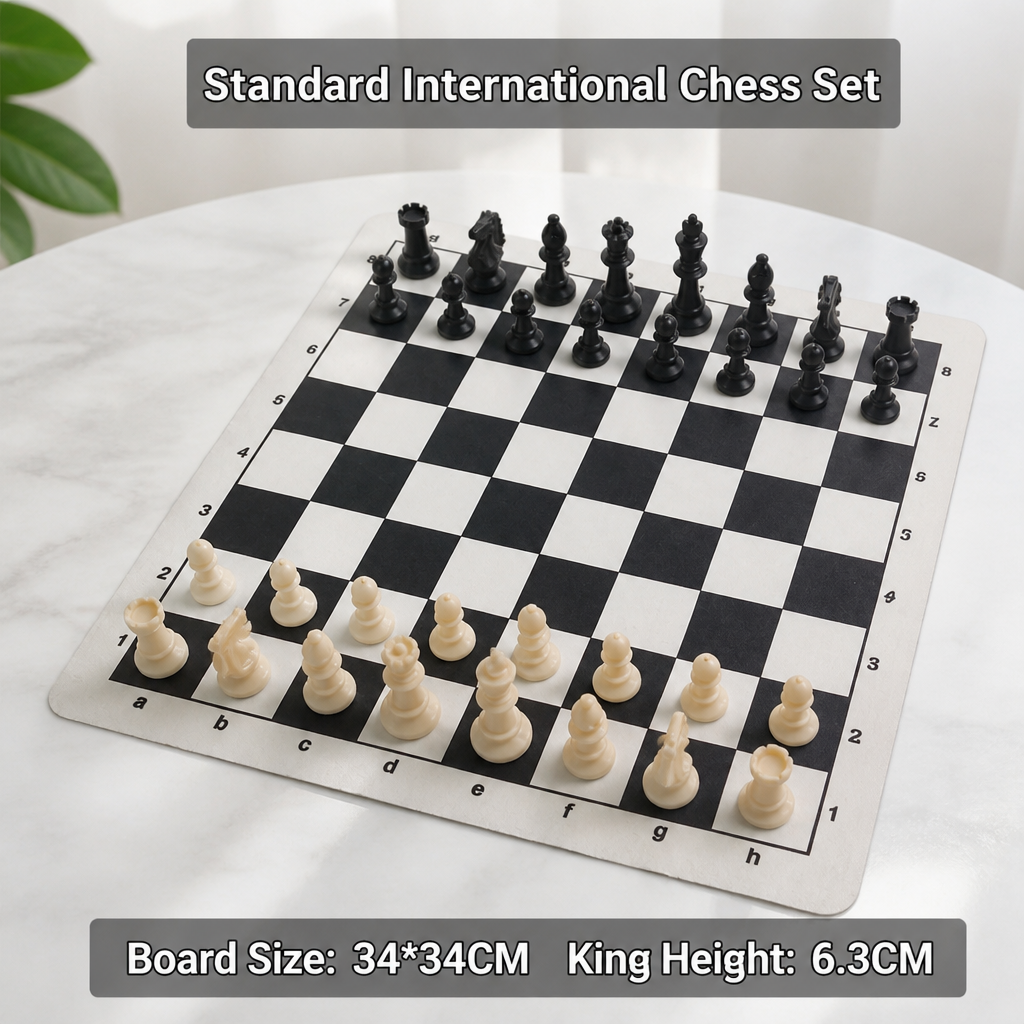 Portable Folding Chess Board Mat – PVC Leather Travel Chess Pad