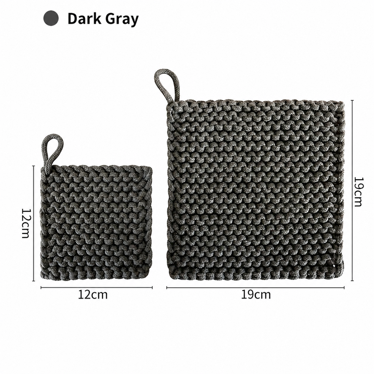 Square Handwoven Coaster – Solid Color Cotton Rope Square Heat Insulation Mat for Cups, Tea Cups, Simple Plate Mat