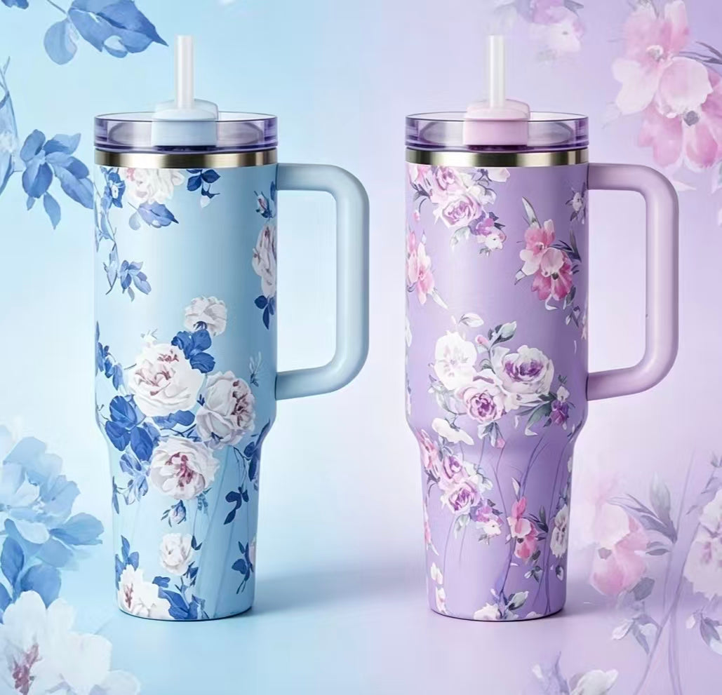 40oz Stainless Steel Travel Tumbler With Handle Large Capacity Insulated Cup Fashion Ice Boss Mug Double Wall Hot Cold Drink Bottle Customizable Portable