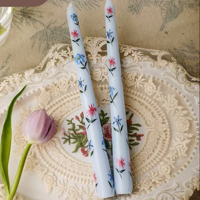 25cm Printed Taper Candles – Set of 2