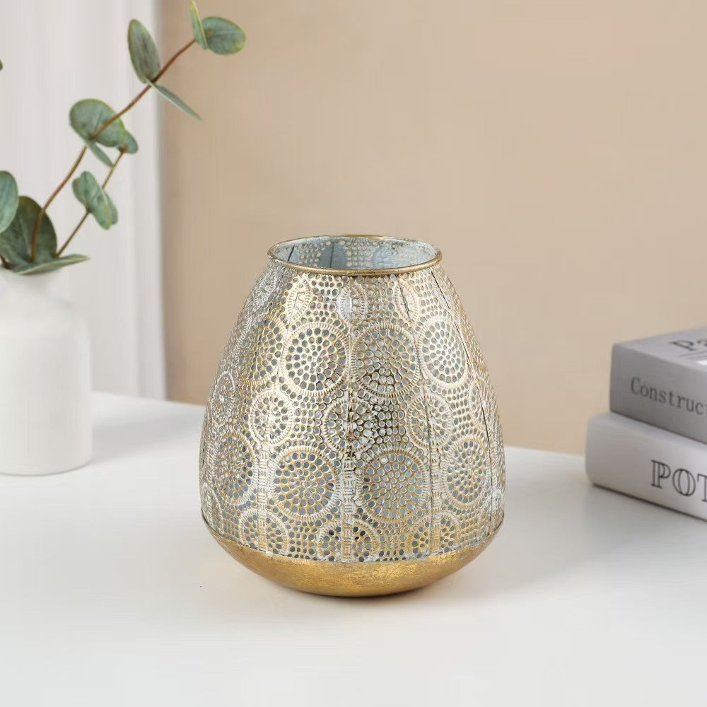 Metal Hollow Carved Candle Holder