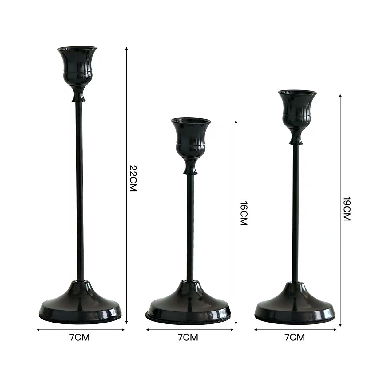 Copper Tone Creative Candleholder Set, Iron Metal Decoration
