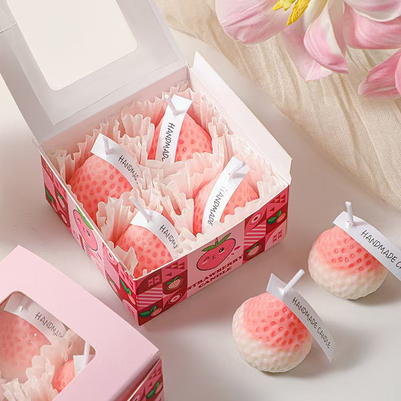 Strawberry Scented Candle Gift Set