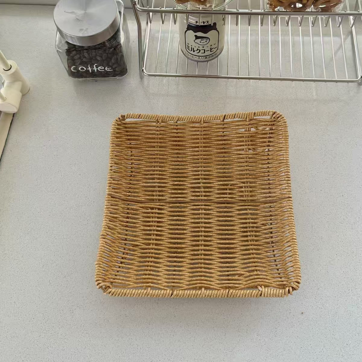 Woven PVC Snack Tray Dry Fruit Storage Basket