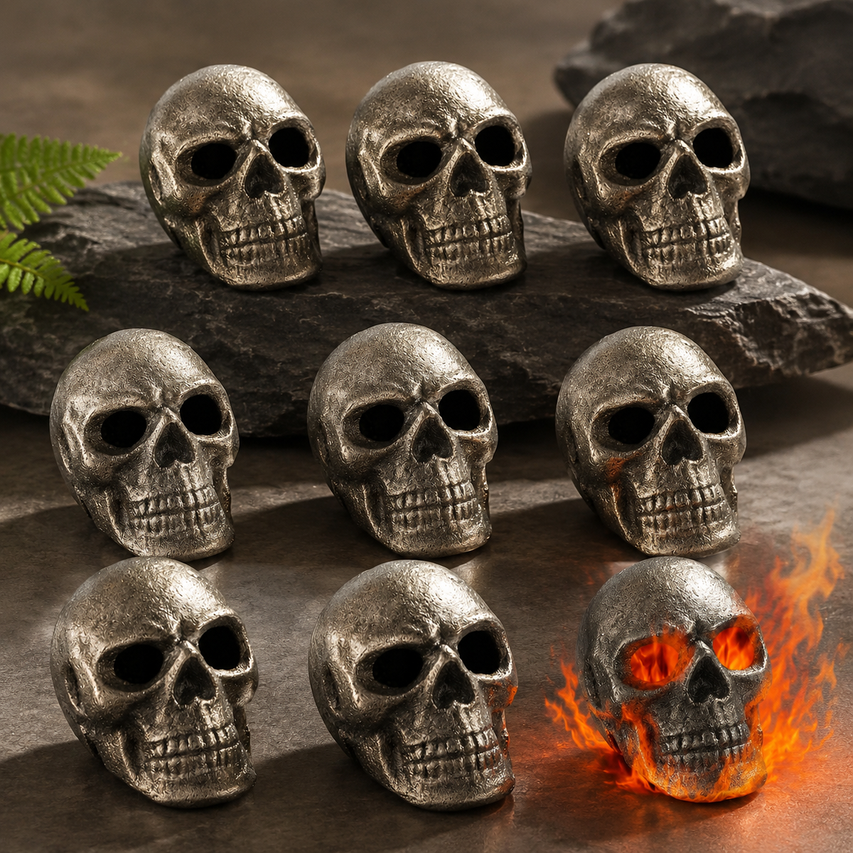 Skull-Themed Metal Décor – Halloween Party & Outdoor Accent