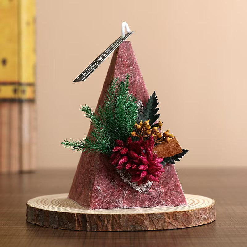 Christmas Dried Flower Beeswax Candle