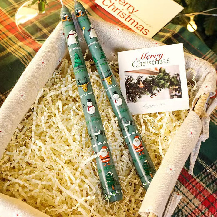 25cm Christmas Taper Candles – Set of 2