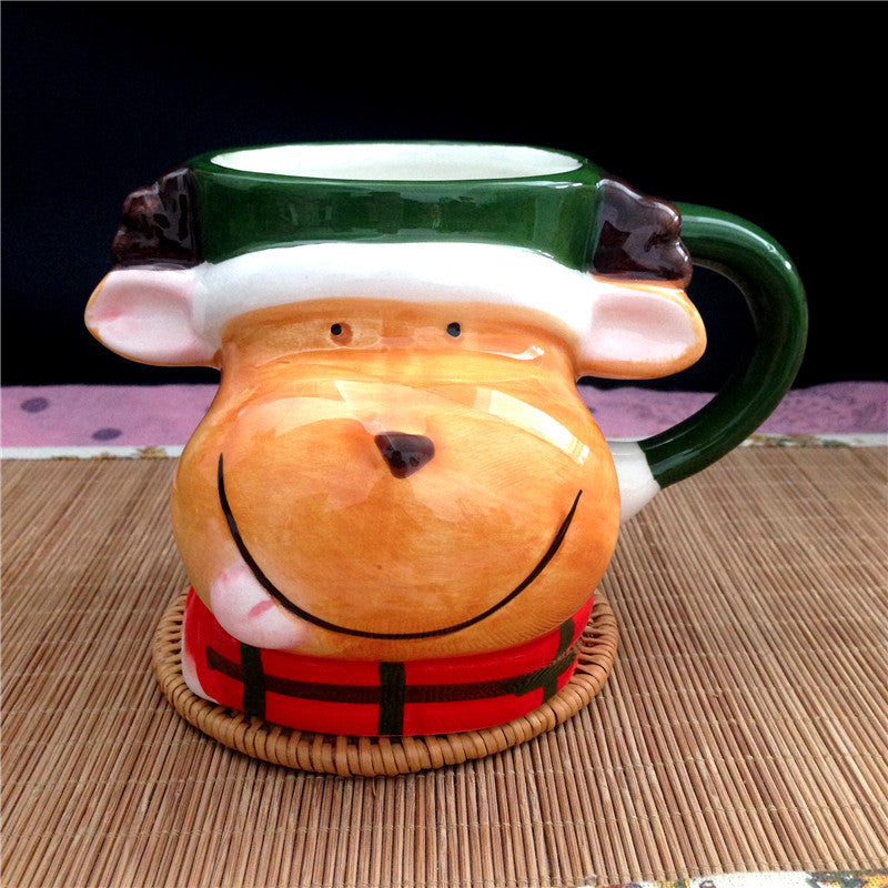 Christmas Animal Ceramic Mug – Santa, Reindeer & Snowman Holiday Cup