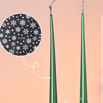 35cm Snowflake Taper Candle – Set of 2