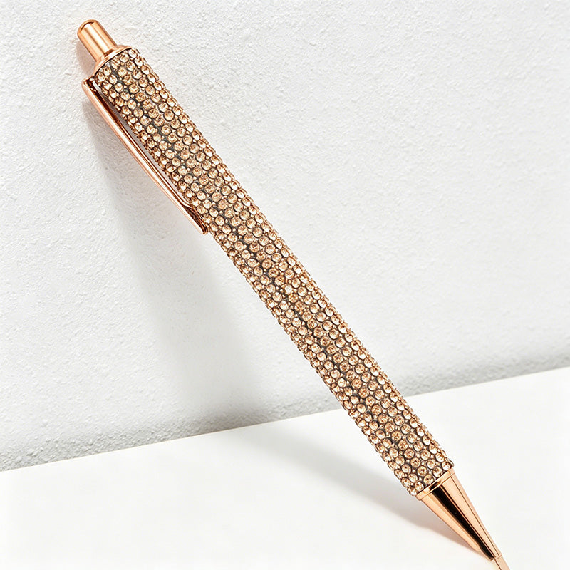 Bling Bling Rhinestone Retractable Ballpoint Pen – Luxury Metal Gift Pen for Office, School & Wedding