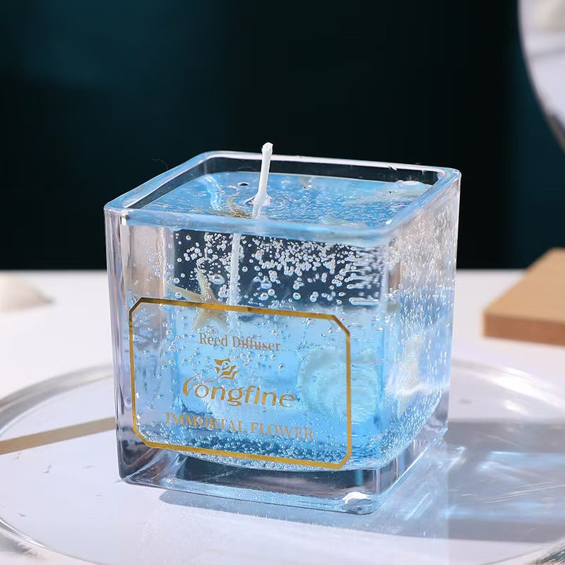 Clear Glass Jelly Wax Scented Candle for Home Decor