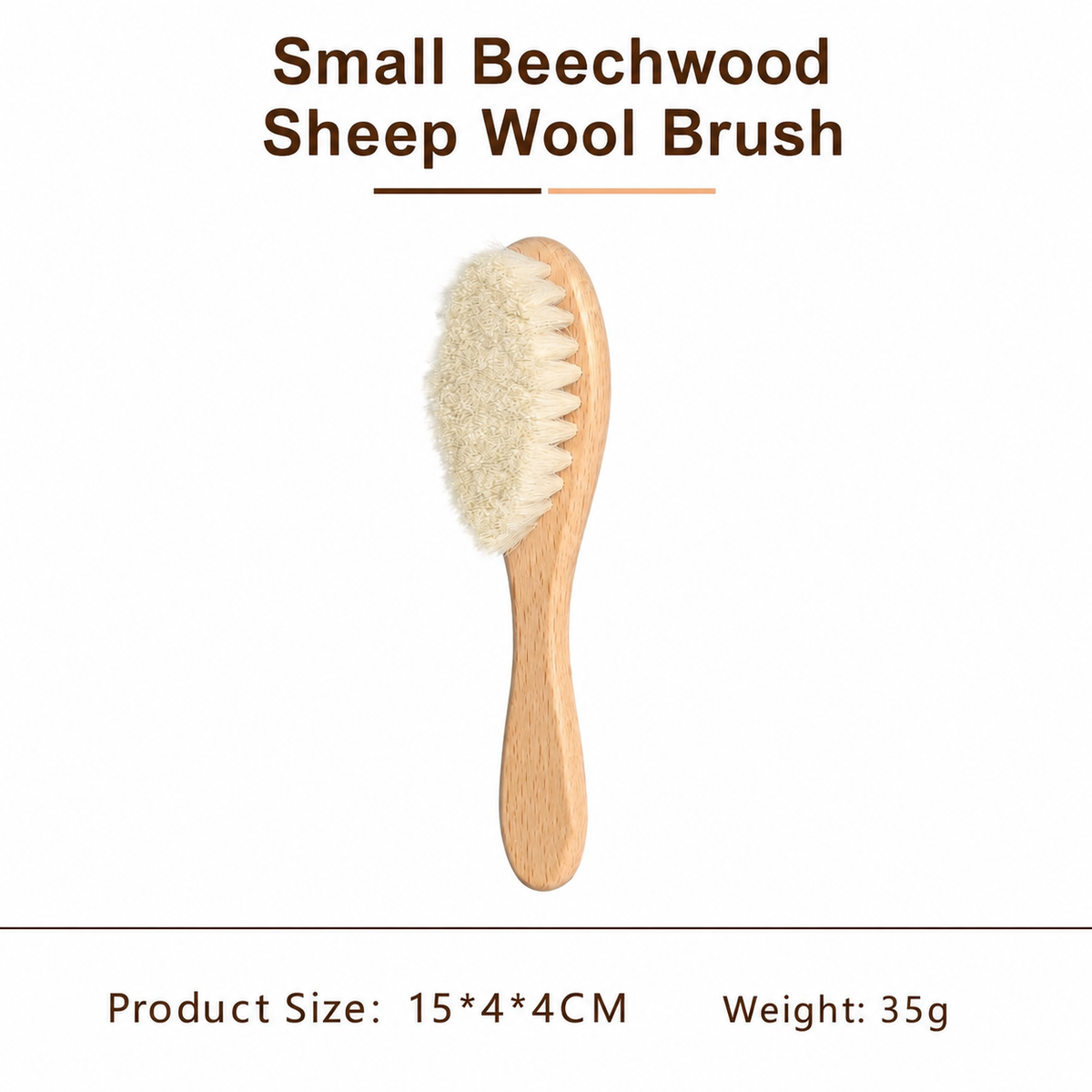 Beechwood Sheep Wool Body Brush – Ultra Soft Baby Bath & Dry Brush