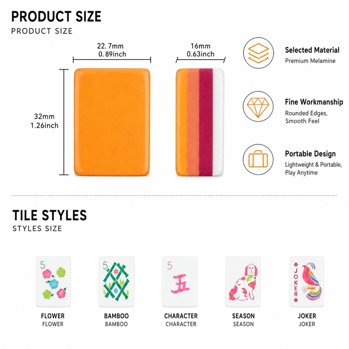 Premium Acrylic Mahjong Tiles – Colorful Design Smooth Surface Game Set for Family Entertainment