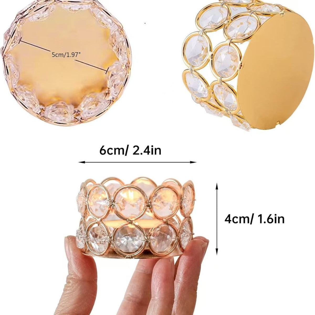 Crystal Candleholder Creative Iron Candle Cup Decor