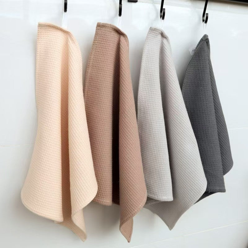 Cotton Waffle Dish Cloth Solid Color Kitchen Towel